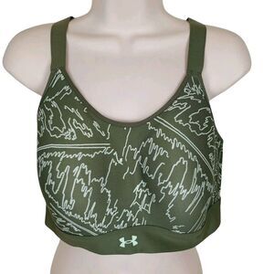 Under Armour Sports Bra Womens XL Modern Camo Green Top Run Gym Yoga